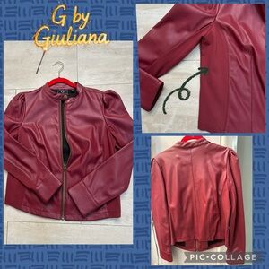 G by Giuliana Women's Deep Red Leather Jacket